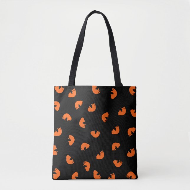 Orange Cat Pattern Tote Bag (Front)