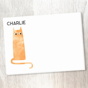 Orange Cat Personalised Post-it Notes