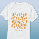 Orange Cat Personalised T-Shirt<br><div class="desc">Cute little watercolor orange ginger cats,  perfect for animal lovers. Original art by Nic Squirrell. Change the name or remove it if you prefer to customise.</div>
