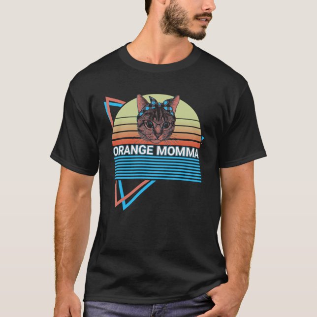 Orange Cat Retro T-Shirt (Front)