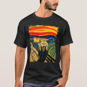 Orange Cat Scream Art Painting Cat Lover Cat Mum C T-Shirt