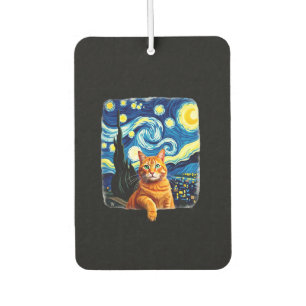 Orange Cat Selfie Starry Night Cat Mom Cat Lovers Car Air Freshener