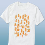 Orange Cat T-Shirt<br><div class="desc">Cute little watercolor orange ginger cats,  perfect for animal lovers. Original art by Nic Squirrell.</div>