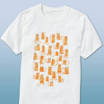 Orange Cat T-Shirt<br><div class="desc">Cute little watercolor orange ginger cats, perfect for animal lovers. Original art by Nic Squirrell.</div>