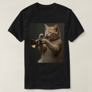 Orange Cat Trumpet Player T-Shirt