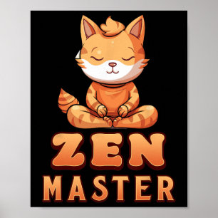 Orange Cat Yoga Zen Master Orange Tabby Cat Yoga L Poster