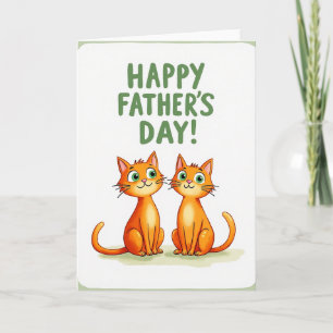 Orange Cats Fathers Day Card