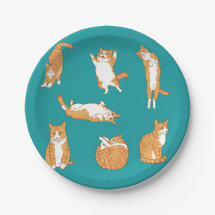 Orange Cats Funny Paper Plate