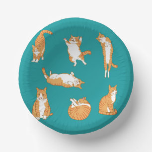 Orange Cats Funny Paper Plate