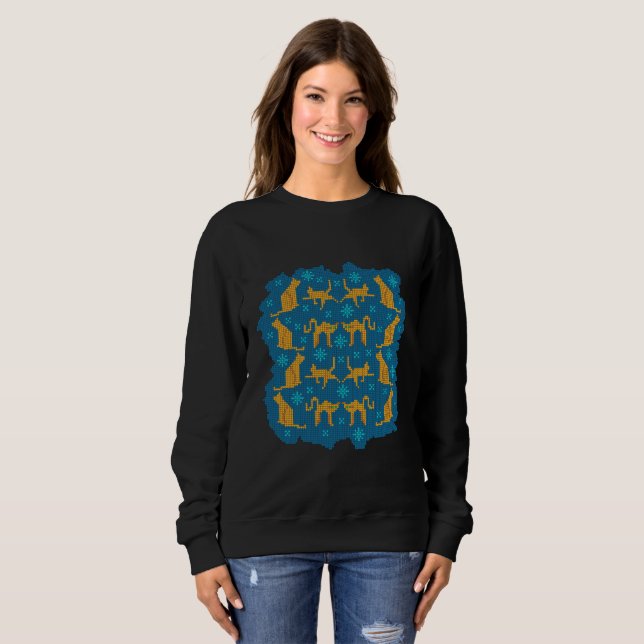 Orange cats. Ugly sweater. Sweatshirt (Front Full)