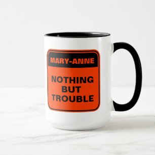 Orange caution road sign nothing but trouble mug