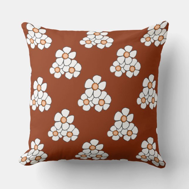 Orange Centred Daisy Square Pillow (Front)