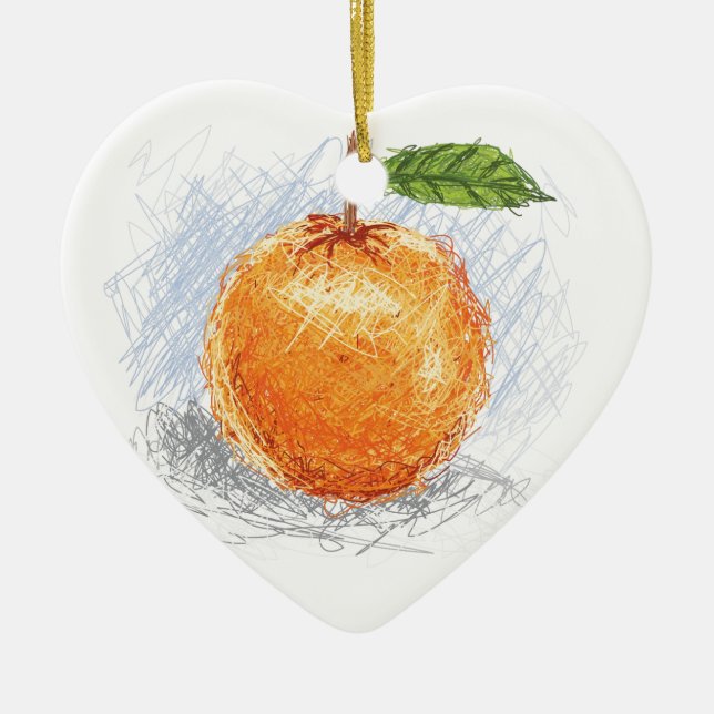 orange ceramic tree decoration (Front)
