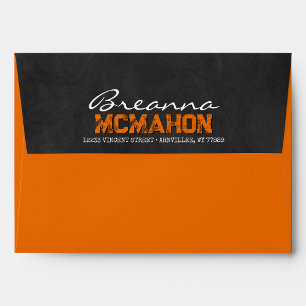 Orange Chalkboard Graduation Envelopes