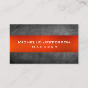 Orange Chalkboard Grey Manager Business Card