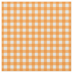 Orange Checked Gingham for Home Canning Lids Fabric