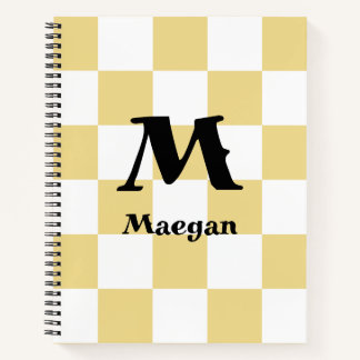 Orange Checkered Pattern Background Notebook