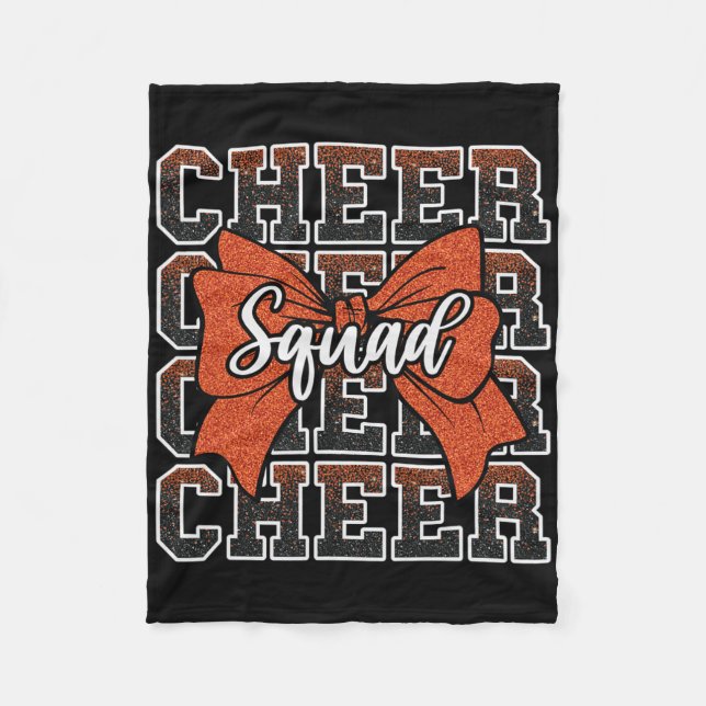 Orange Cheer Squad Funny Sport Cheerleader Cheerle Fleece Blanket (Front)