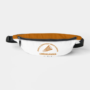 Orange Cheerleader Personalised High School Bum Bags