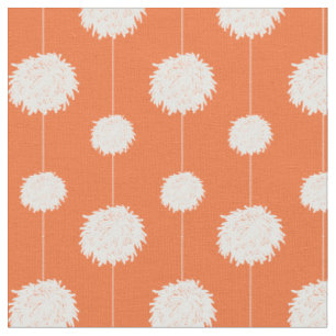 Orange Cheerleader Pom Pom Pattern Fabric
