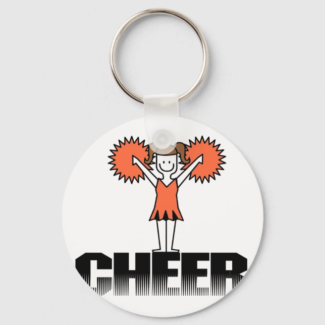 Orange Cheerleading T-shirts and Gifts Key Ring (Front)