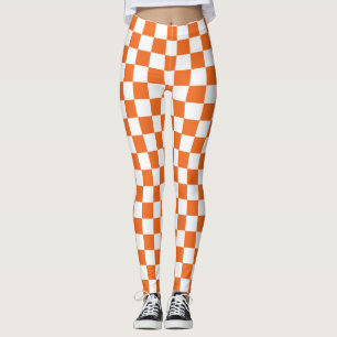 Orange Chequerboard Leggings