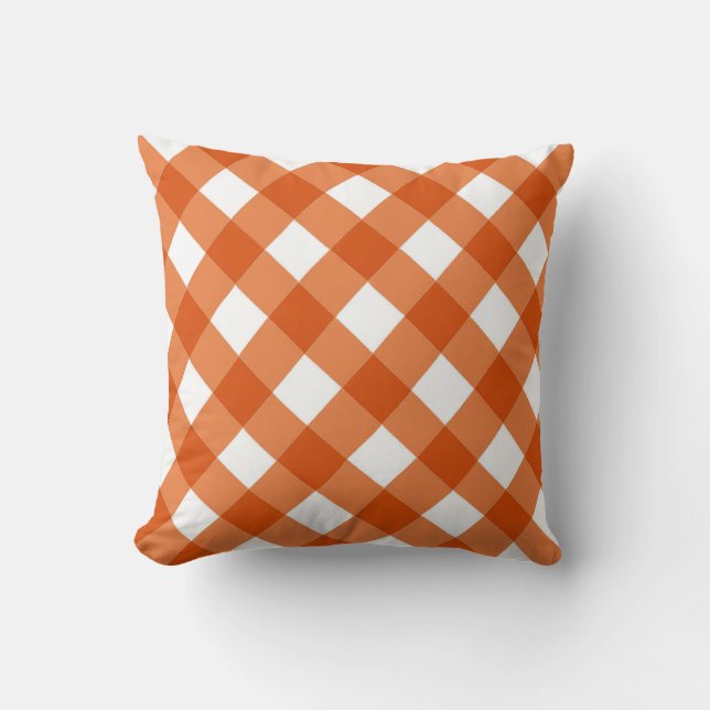 Orange Chequered Cushion (Front)