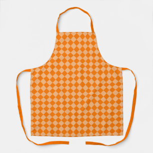 Orange Chequered Diamond Pattern Apron