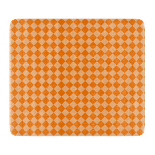 Orange Chequered Diamond Pattern Cutting Board