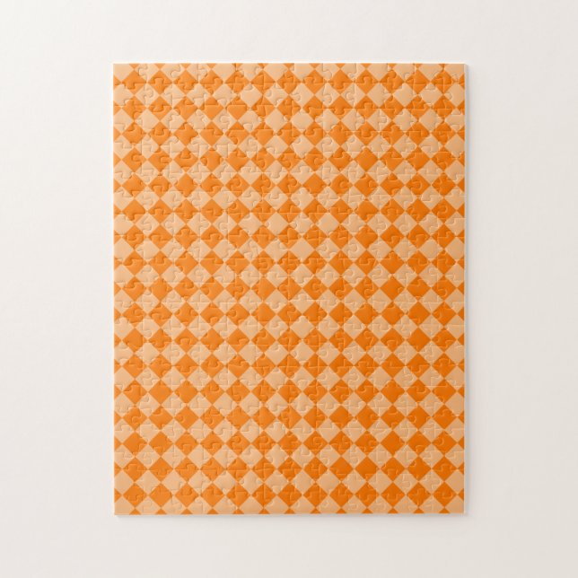 Orange Chequered Diamond Pattern Jigsaw Puzzle (Vertical)