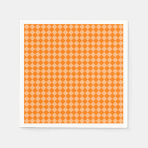 Orange Chequered Diamond Pattern Napkin