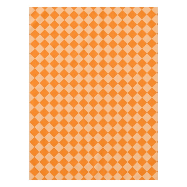 Orange Chequered Diamond Pattern Tablecloth (Front)