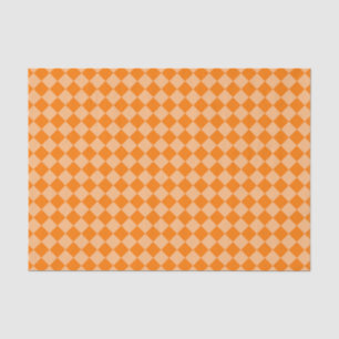 Orange Chequered Diamond Pattern Tissue Paper