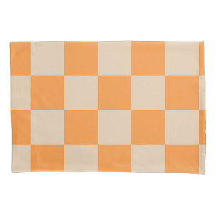 Orange Chequered Gingham Pattern Pillowcase