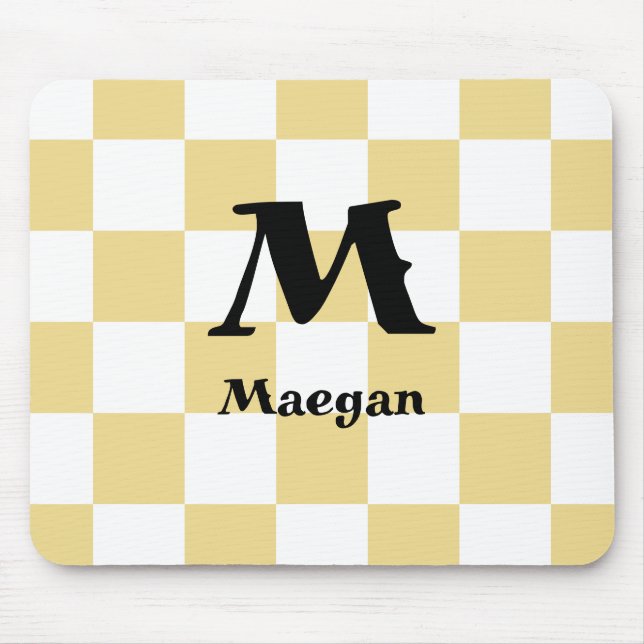 Orange Chequered Pattern Background Mousepad (Front)