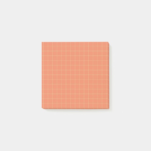Orange Chequered Pattern Bold Grid Design Office  Post-it Notes (Front)
