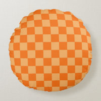 Orange Chequered Plaid Pattern Design