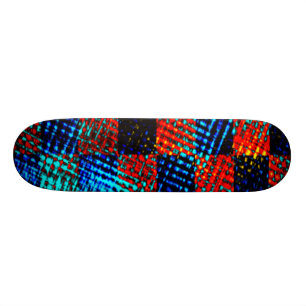 Orange chess, blue, dirty fake or stained. skateboard