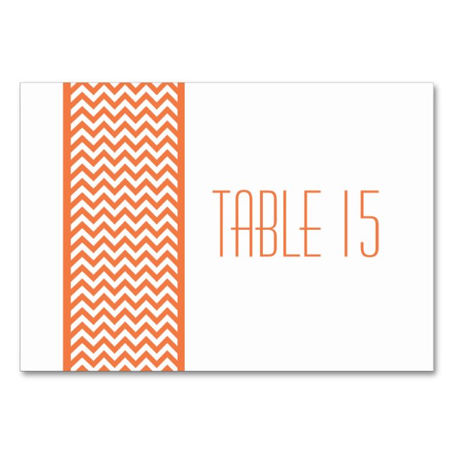 Orange Chevron Border Table Card (Front)