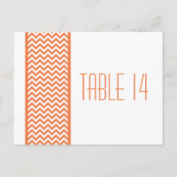 Orange Chevron Border Table Number Postcard
