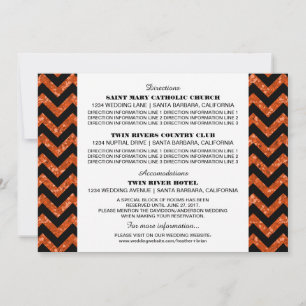 Orange Chevron Glitter Information Card