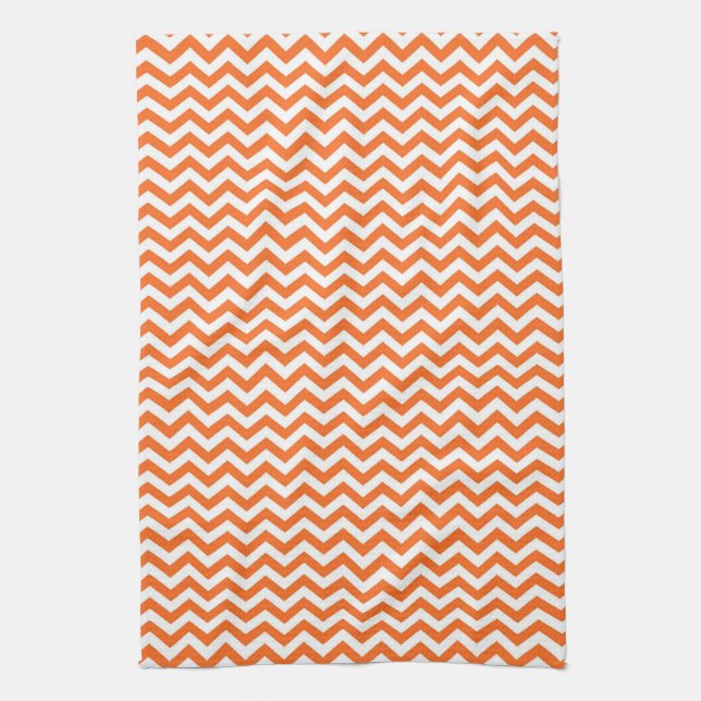 Orange Chevron Tea Towel (Vertical)