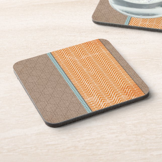 Orange Chevrons Coasters (Left Side)