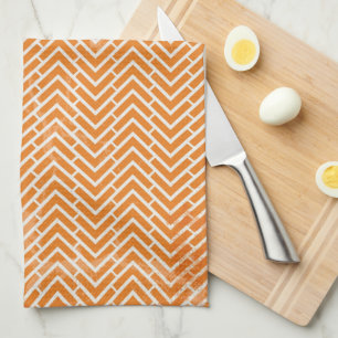 Orange Chevrons Tea Towel Kitchen Towel