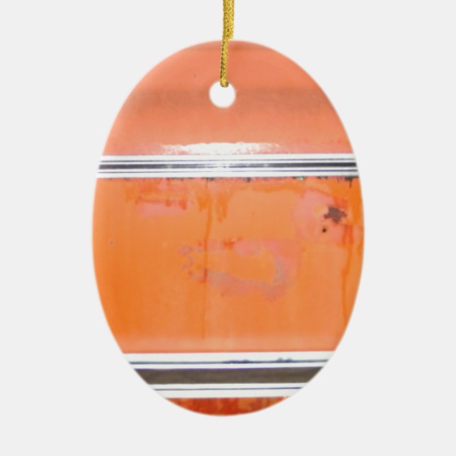 Orange Chevy Truck Door Ceramic Tree Decoration (Front)