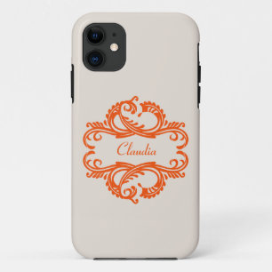 Orange Chic Damask BT iPhone 5 Case