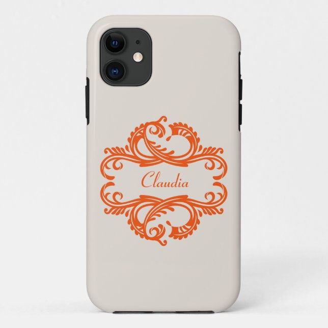 Orange Chic Damask BT iPhone 5 Case (Back)