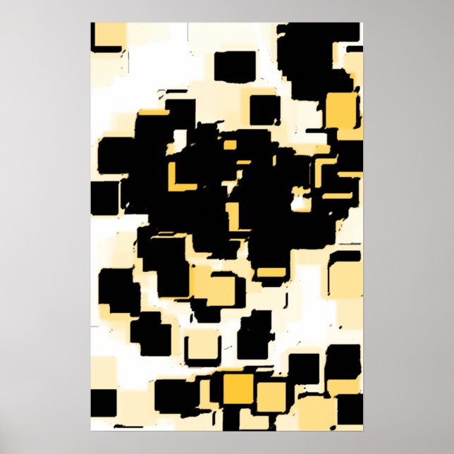 "Orange Chocolate Cake"  Geometric Art Poster (Front)