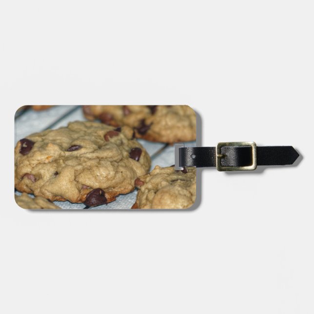 Orange Chocolate Chip Cookies Luggage Tag (Front Horizontal)