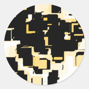 "Orange Cholate Cake" Geometric Art - Customised Classic Round Sticker